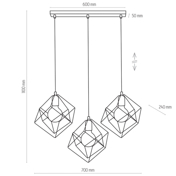 Lampa wisząca druciana Alambre 2699 TK Lighting industrialna czarna
