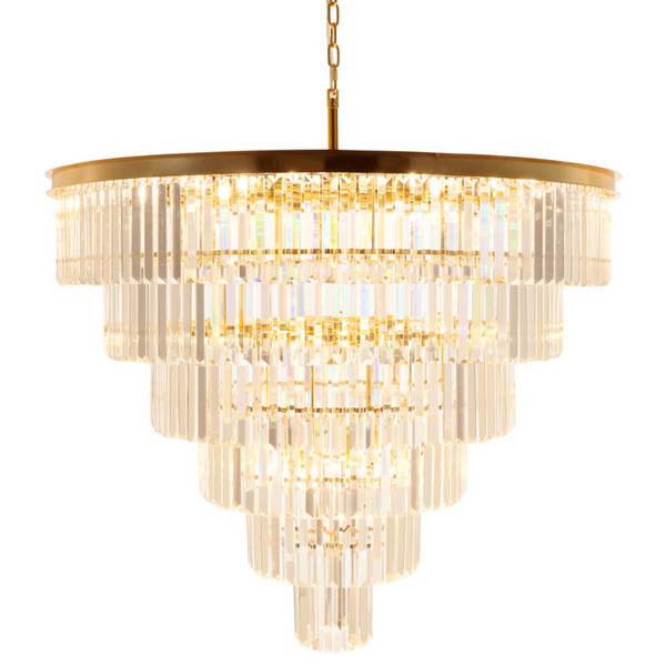Kryształowa lampa wisząca Splendore DN915-100 Step do salonu złota