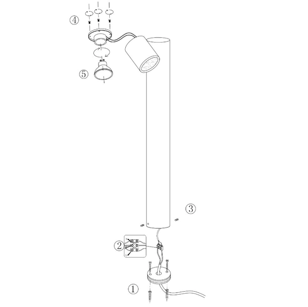 Słupek LAMPA ogrodowa WALLSTREET O010FL-01B Maytoni zewnętrzna OPRAWA stojąca outdoor IP54 czarny