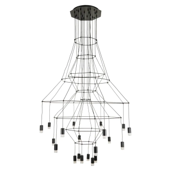 Lampa wisząca modernistyczna LINEA ST-5961-20 czarna metalowa G9 20-punktowa do salonu