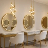 Spiralna wisząca lampa Spirali LWSK LED 20W 3000K nad wyspę złota
