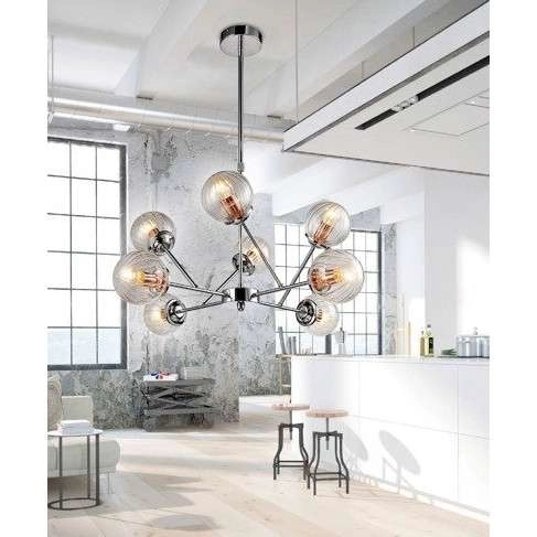 Lampa wisząca BEST 38-67289 szklana molekuły kule balls przezroczyste