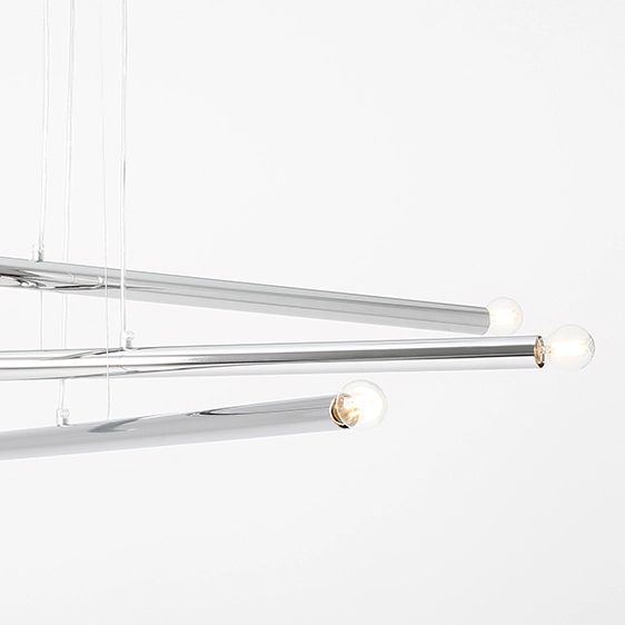 6-płomienny zwis Tubo 1072K4 Aldex lampa wisząca rurki do salonu chrom