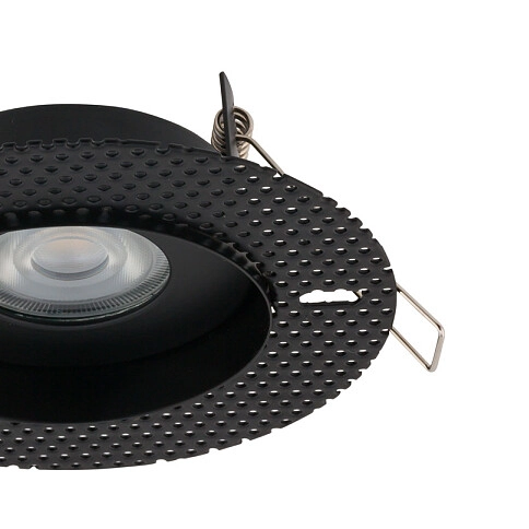 Schodowa lampa czarna Echo 8372 okrągły wpust punktowy metalowy