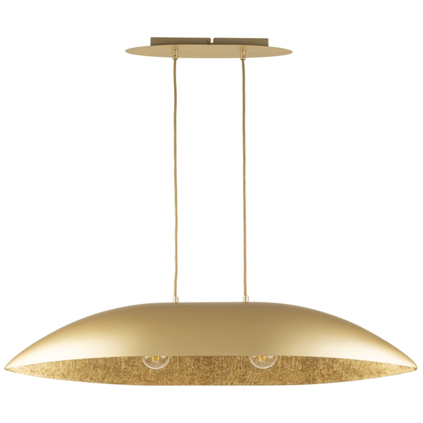 Wisząca lampa z kloszem Gondola M 40641 Sigma do salonu złota