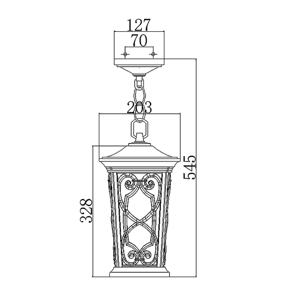 Industrialna lampa wisząca HK-ENZO8-S do ogrodu brązowa