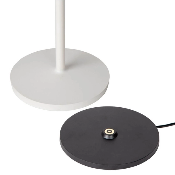 Biała lampa stojąca Justine na taras LED 2W 2700K ściemnialna