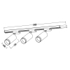 Nowoczesna lampa sufitowa Pipe Ring Track ML2084 cylindry biały