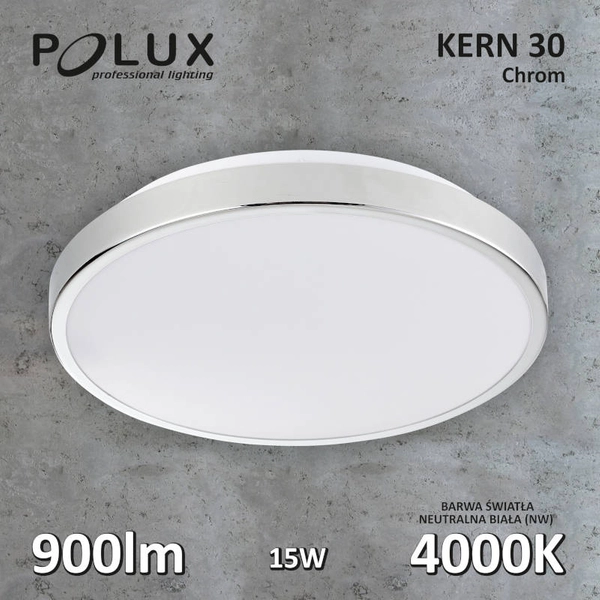 Natynkowa lampa okrągła KERN 314864 plafon LED 15W 4000K chrom