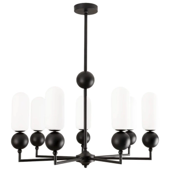 Industrialny żyrandol Nova P0632 do sypialni metalowy czarny biały