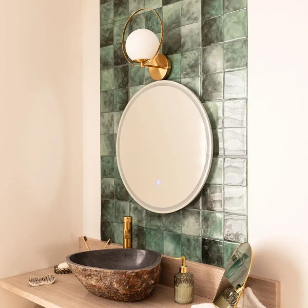 Kulisty kinkiet ścienny Milano ABR-KF-E27 Abruzzo metal szkło biały złoty