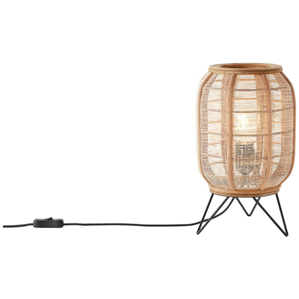 Stołowa lampka boho Tanah 93135/76 tuba do salonu beżowy czarny