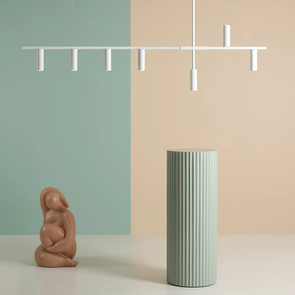 Podłużna lampa wisząca nad stół Trevo 1104T Aldex metalowe tuby białe