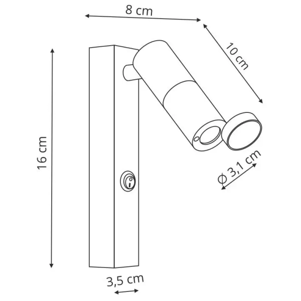 Regulowany kinkiet ledowy Miri LP-1507/1W GD LED 3W 3000K złoty