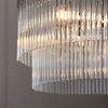 Wisząca lampa szklana na łańcuchu szklana chrom Marietta OUTLET