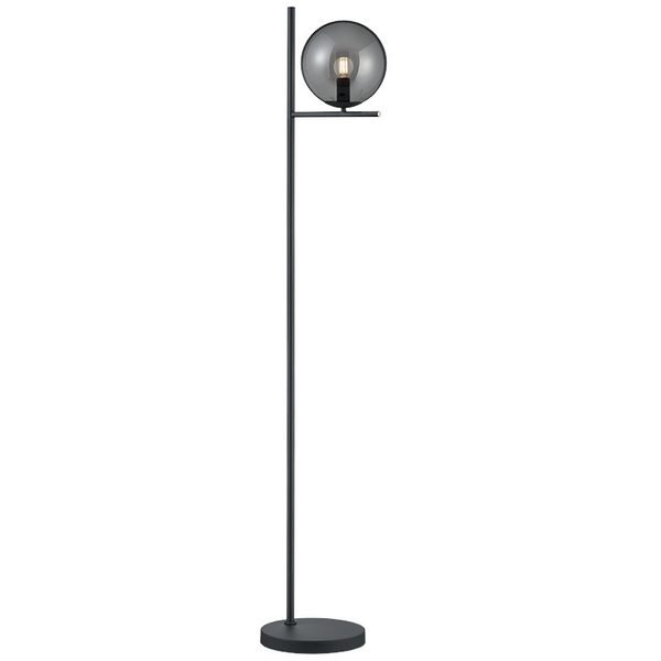 Stojąca LAMPA podłogowa NYXIS DL142402000 Trio modernistyczna OPRAWA szklana kula grafitowa przydymiona