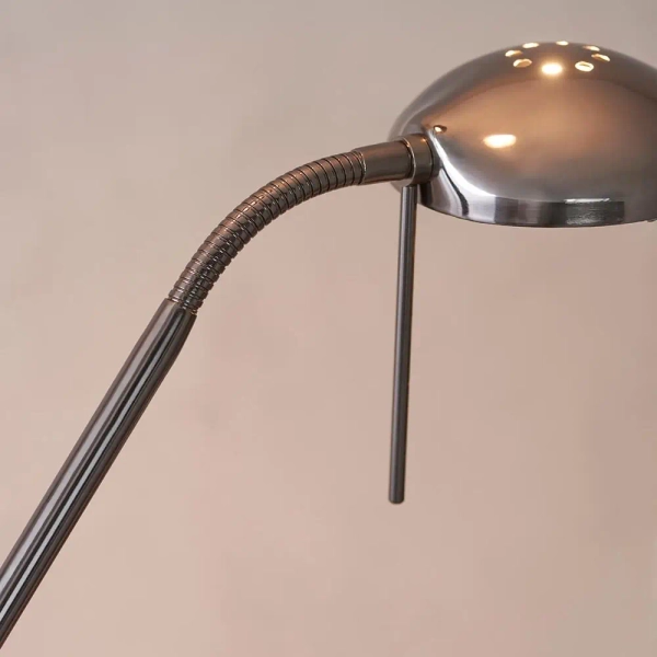 Stojąca lampa do sypialni Rome ROME-BC metalowa czarna chrom