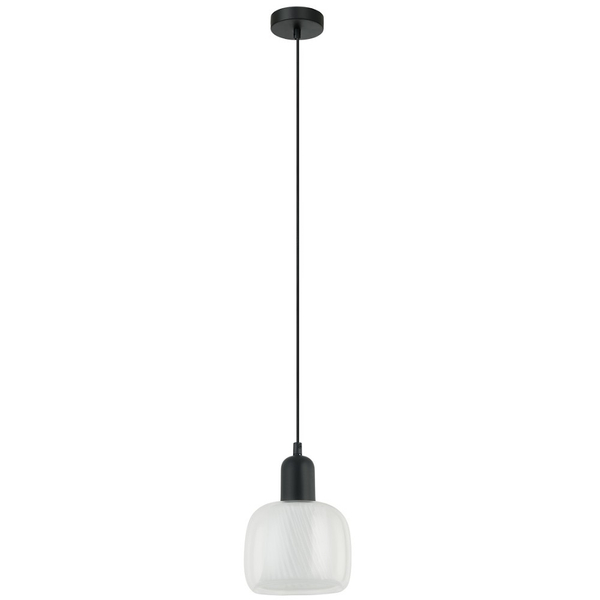 Wisząca LAMPA skandynawska LAMEZIA PND-67594-1-BK+CL Italux loftowy ZWIS szklany do kuchni czarny