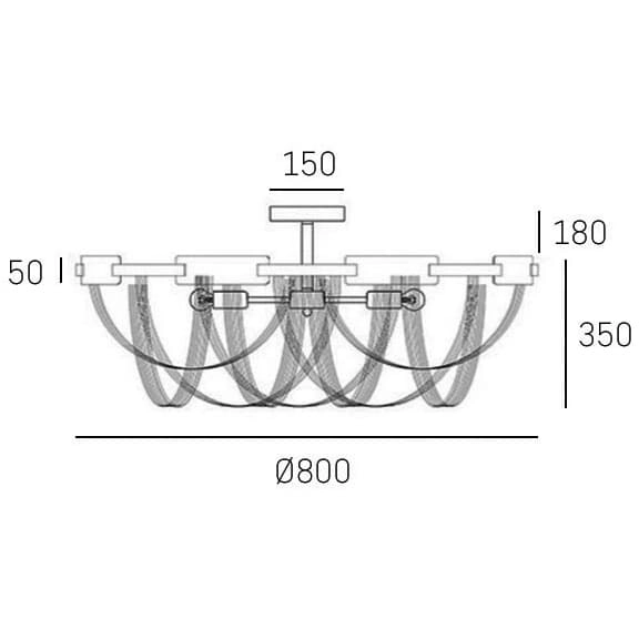 Eklektyczny plafon Roma c08529ni Cosmolight do jadalni metal nikiel