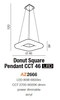 Kwadratowa lampa wisząca Donut LED 80W 2700-6000K do salonu biała