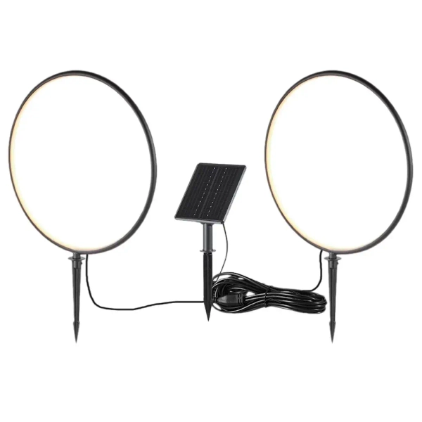 Pierścieniowa wbijana lampa ogrodowa Rings EKO2360 LED 3W 3000K IP54 czarny