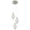 Żyrandol szklany Lenti PND-83631-3-SC-WH LED 18W 3000K biały srebrny
