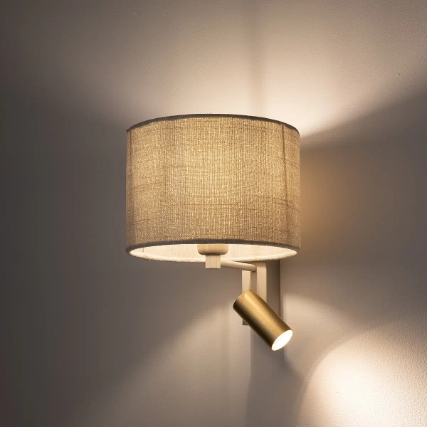 Nocna lampa ścienna SANTANA 11654 do czytania kremowa