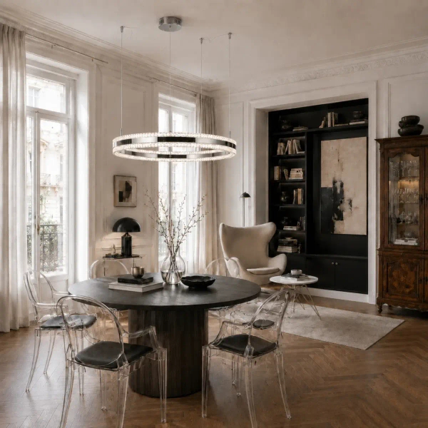 Pierścieniowa lampa wisząca ARKADIA ST-6376-80 1xLED 40W 3000K crystals