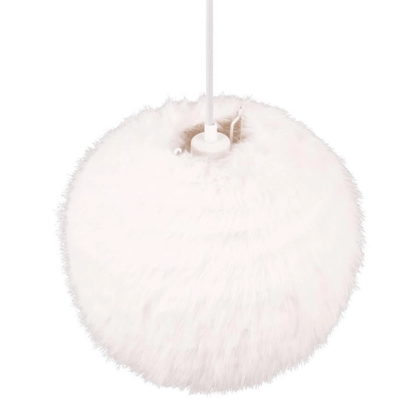 Pluszowa lampa wisząca Furry R31581001 kula biały