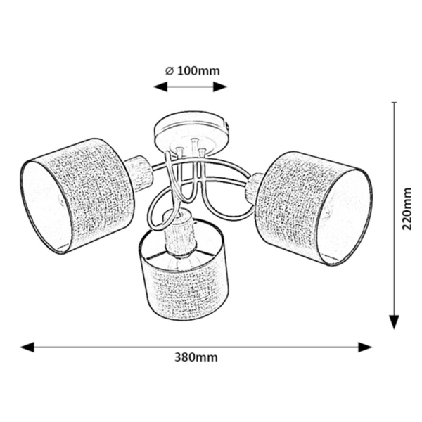 Czarna lampa sufitowa Miguel 3246 z tkaniny nowoczesna do sypialni