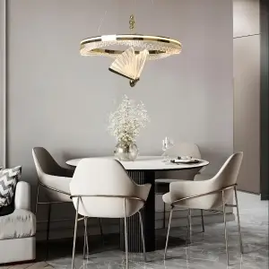 Ringowy żyrandol Marissa LP-2515/1P GD LED 66W CCT motyl złoty