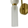 Ścienna lampa do sypialni Bilo II WL0110 tuba biała złoty mosiądz