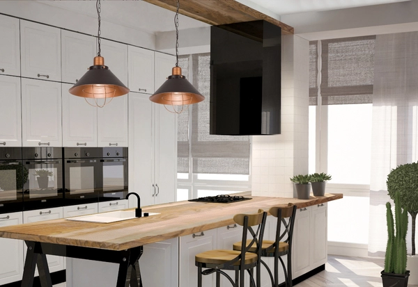 Czarna lampa wisząca Garret 6443 metalowa na łańcuchu do salonu