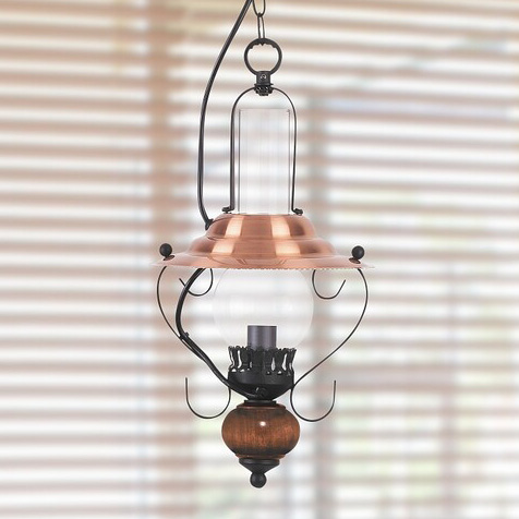 Rustykalna lampa wisząca ENNA 7869 Rabalux latarenka retro miedziana czarna