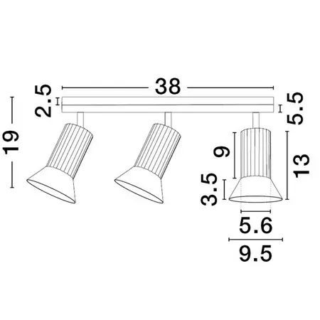 Potrójna lampa sufitowa MARENZO LE45609 z regulacją czarna brązowa