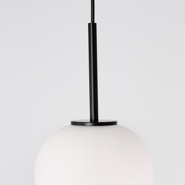 Kulista lampa wisząca Marc LE42721 czarna ze szkła nad wyspę do kuchni