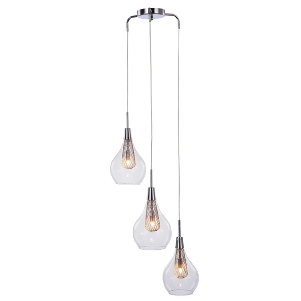 Wisząca lampa jadalniana Elektra kaskada nad stół chrom