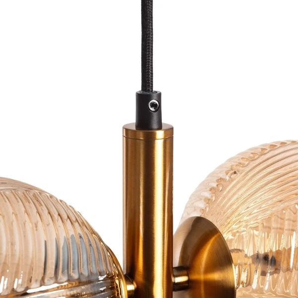 Kulista lampa sufitowa Sogno ABR-LWS-4XG9 szklana bursztynowa