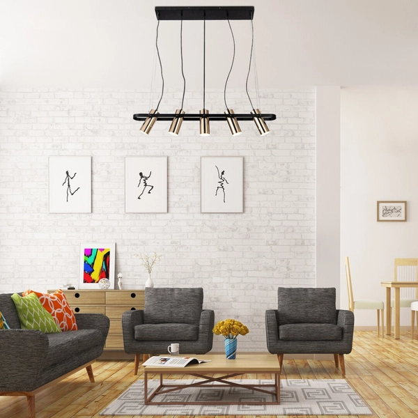 LAMPA wisząca RAVEN 6430 Rabalux regulowana OPRAWA metalowe tuby LED 25W 3000K ZWIS linki przewody czarne złote