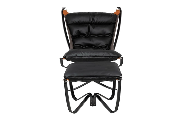 Fotel na stelażu ARNI HIGH XW-01.BLUE z podnóżkiem czarny