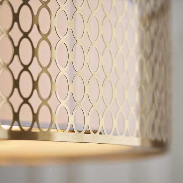 Przysufitowa lampa Cordero 101568 Endon metal szkło tkanina biały złoty