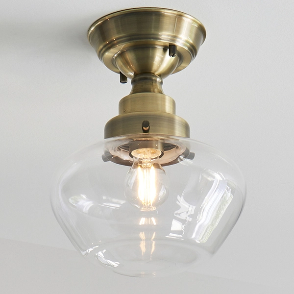 Lampa sufitowa vintage L&-197687 Light& szklany klosz mosiądz