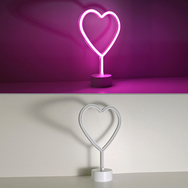 Stojąca lampka stołowa NEON-HERZ 85028-87 LED 1W serduszko różowy