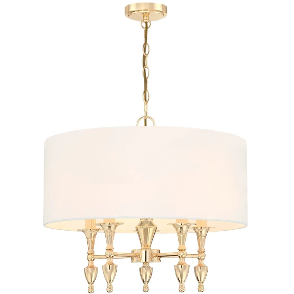 Jadalniana lampa zwisowa Austin P05180AU-WH Cosmolight abażurowa biała złota