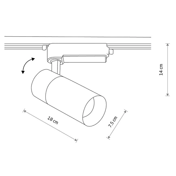 Spot Profile Tinos 10384 Nowodvorski LED 30W 3000K do 1-obwodowego systemu szynowego