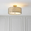 Przysufitowa lampa Cordero 101568 metalowa tkanina biały złoty
