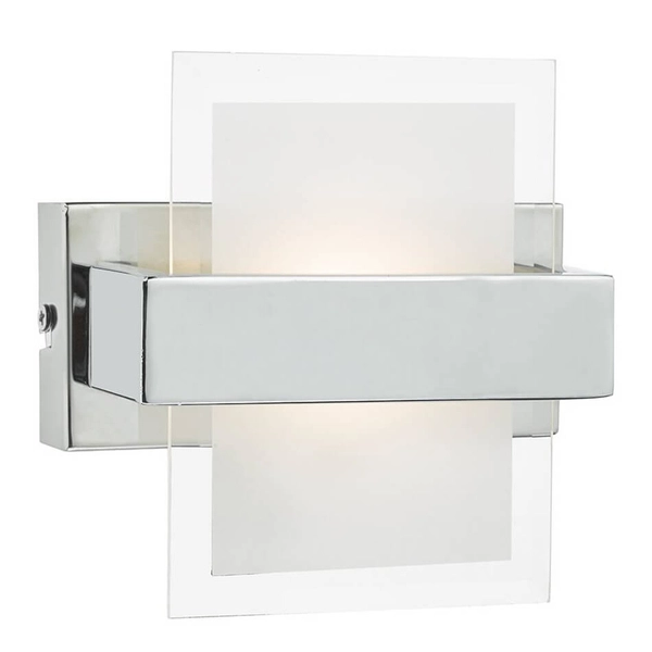Szklana lampa ścienna Apt APT0750 LED 6W 3000K chrom przezroczysty