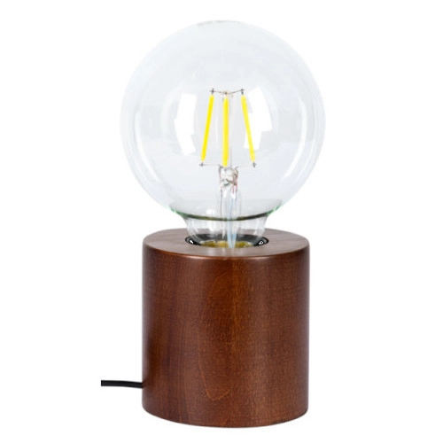 Loftowa lampa stołowa MINNIE 7690176 okrągła skandynawska orzech