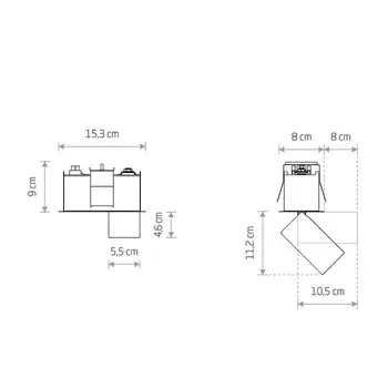 Podtynkowa lampa sufitowa Mono Deep 10458 spot czarny