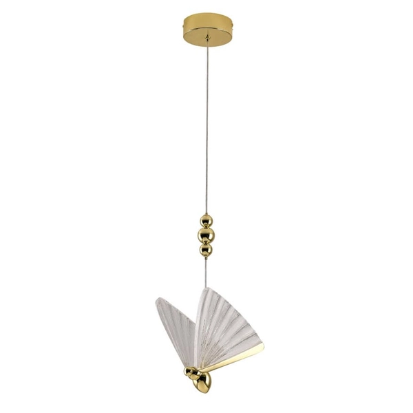 Glamour lampa zwisowa Mariposa LP-1715/1P Light Prestige LED 8W 3000-6000K motyl złota